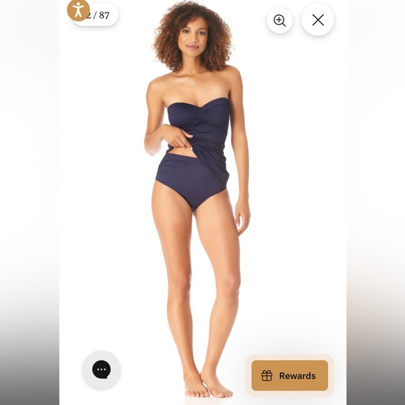 NWT Women’s Anne Cole Twist Front Bandeaukini Swim Top SZ XS - Picture 4 of 11